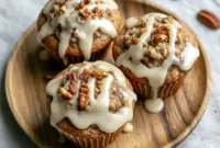 Freshly baked Cinnamon Roll Protein Muffins served warm, a perfect Protein Sweet Breakfast and Protein Breakfast Quick option ideal for Clean Muffin Recipes and Healthy High Protein Baked Goods.