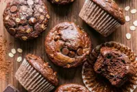 Rich and fudgy Chocolate Cottage Cheese Muffins served warm, a perfect Easy Healthy Dessert Recipe and Healthy Moist Muffins option for Healthy Snacks Muffins lovers.