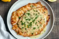Golden Flounder Francaise fillets topped with lemon butter sauce, a perfect Lemon Garlic Flounder Dinner and elegant option from Flounder Dinner Recipes and Fish Recipes Flounder collections.
