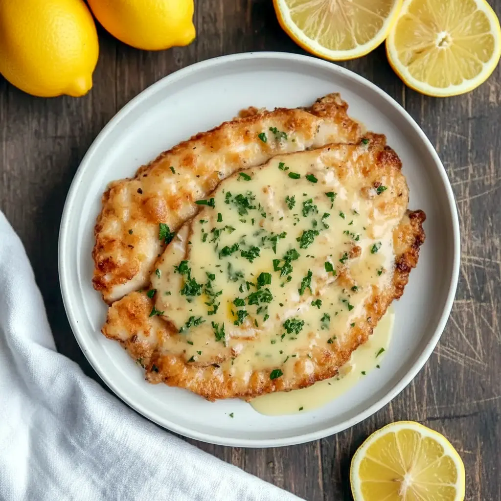 Golden Flounder Francaise fillets topped with lemon butter sauce, a perfect Lemon Garlic Flounder Dinner and elegant option from Flounder Dinner Recipes and Fish Recipes Flounder collections.