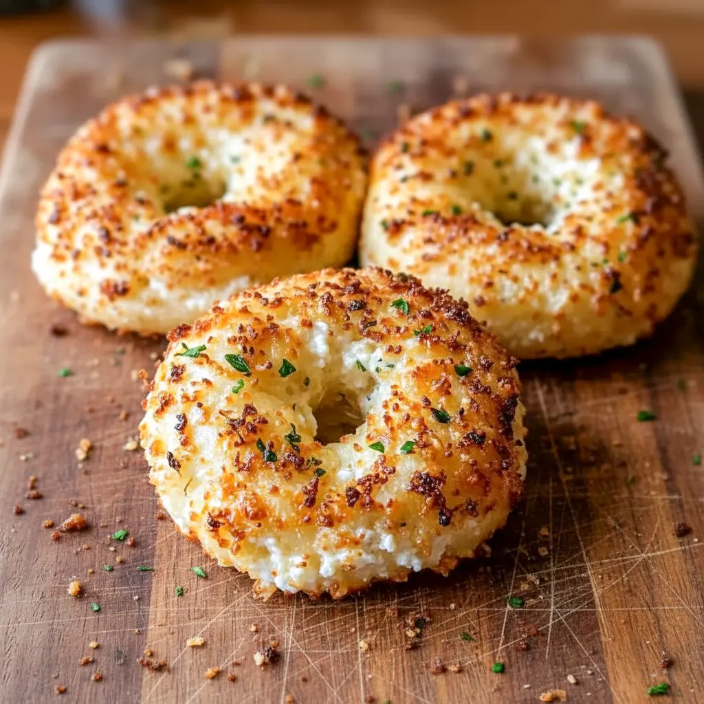 Freshly baked Garlic Parmesan Cottage Cheese Bagels served warm, a perfect option for Healthy Low Carb High Protein Snacks and easy meal prep.
