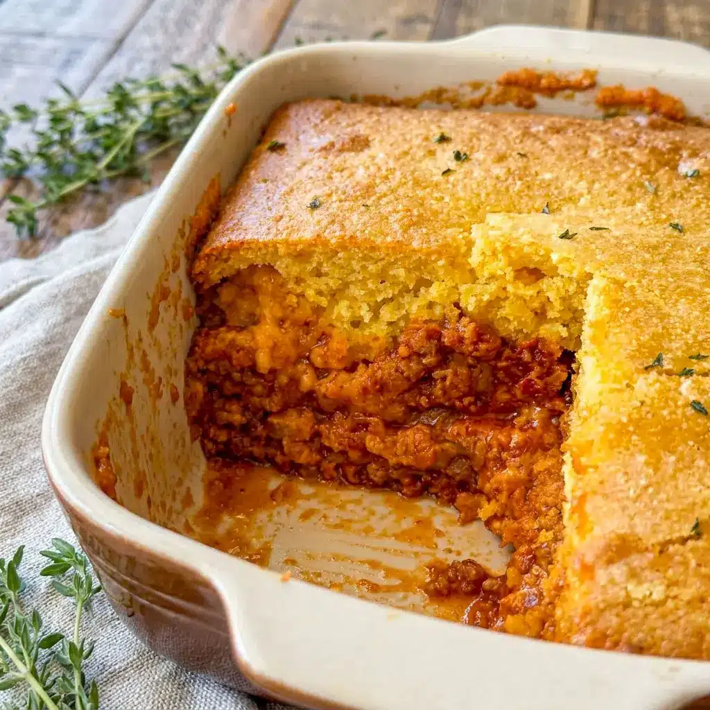 Cheesy BBQ Chicken Cornbread Casserole baked until golden brown, perfect for Easy Homemade Comfort Food and cozy Simple Kids Dinner nights.