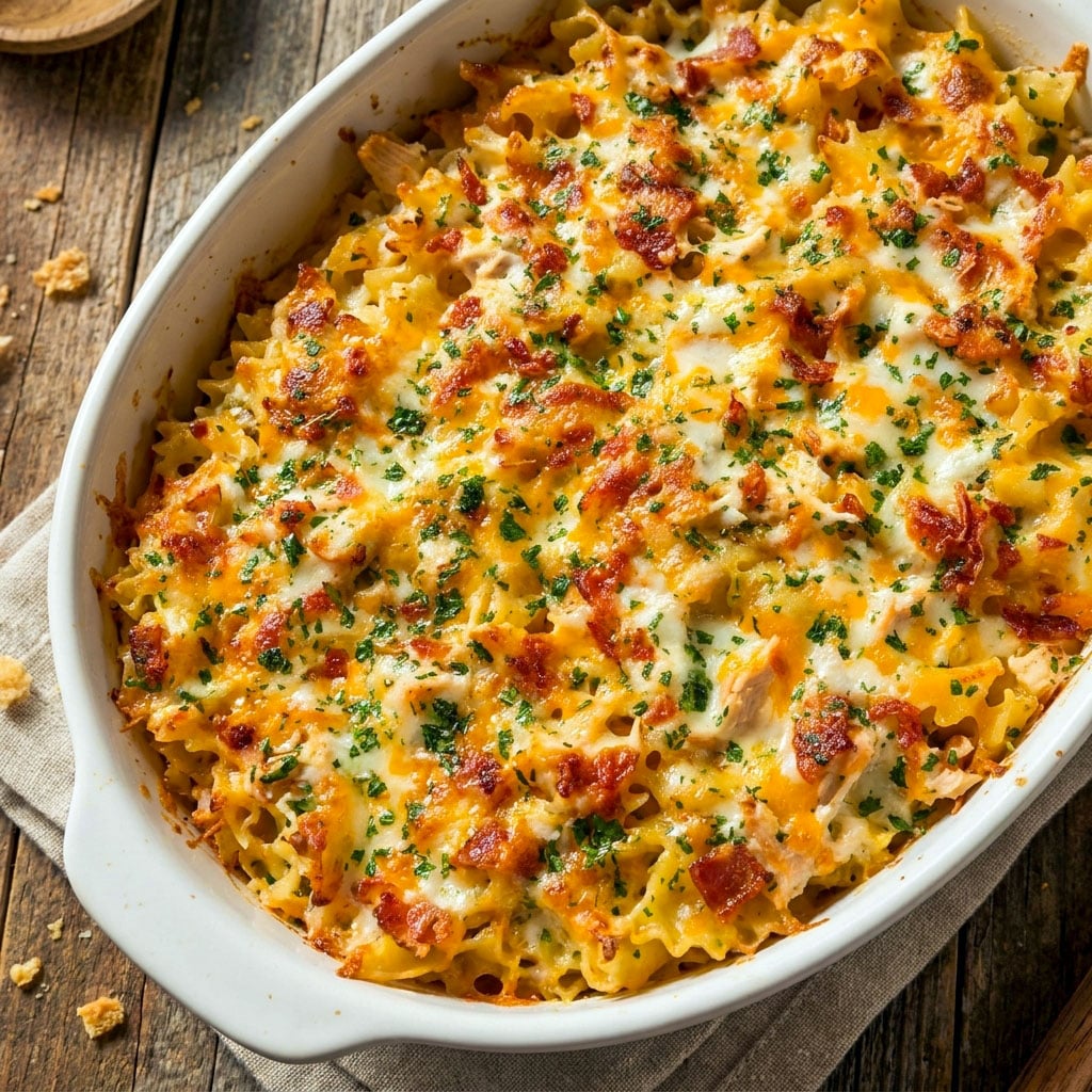Warm and cheesy BBQ Ranch Chicken Casserole baked with tender chicken and melted cheese, perfect for Meals That Use Rotisserie Chicken and easy family dinners.