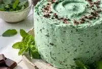 Decadent Mint Chocolate Chip Cake with Creamy Mint Frosting1 Rich Mint Chocolate Chip Cake layered with creamy green buttercream, chocolate chunks, and moist chocolate cake for the ultimate dessert. Perfect for a festive Mint Chocolate Cake Birthday celebration or indulgent Mint Chip Cake recipe inspiration.