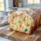 Moist and colorful Birthday Pound Cake topped with vanilla glaze and rainbow sprinkles, inspired by a festive Funfetti Pound Cake and classic Confetti Pound Cake party dessert.