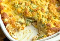 Easy Chicken Cobbler Dinner Casserole With Cheddar Bay Biscuit Topping1 Golden baked Chicken Cobbler Dinner Casserole with creamy chicken filling and fluffy biscuit topping, inspired by Easy Chicken Cobbler Casserole and Chicken Cobbler Casserole Red Lobster Biscuits for the ultimate comfort food dinner.