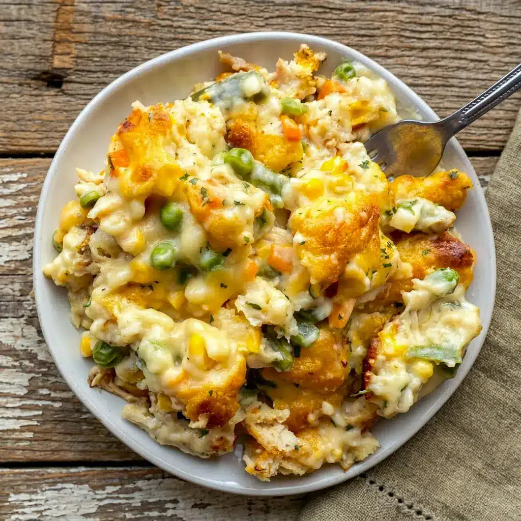 Golden baked Chicken Cobbler Dinner Casserole with creamy chicken filling and fluffy biscuit topping, inspired by Easy Chicken Cobbler Casserole and Chicken Cobbler Casserole Red Lobster Biscuits for the ultimate comfort food dinner.