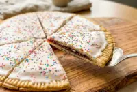 Freshly baked Giant Pop Tart with golden crust and sweet glaze, a fun Homemade Poptarts With Pie Crust idea perfect for Dessert For Movie Night and Funny Easy Desserts.