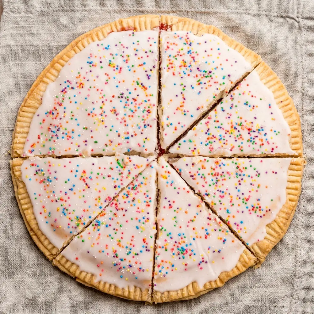 Freshly baked Giant Pop Tart with golden crust and sweet glaze, a fun Homemade Poptarts With Pie Crust idea perfect for Dessert For Movie Night and Funny Easy Desserts.