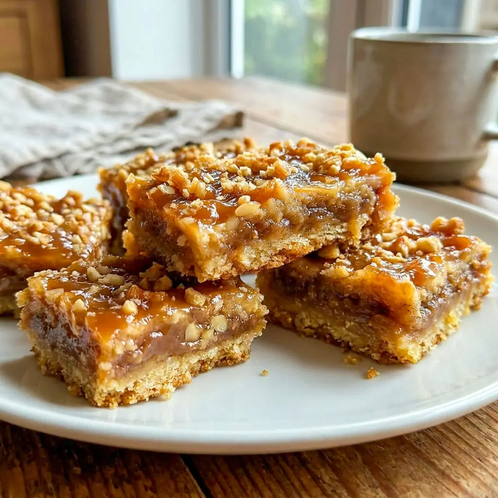 Golden buttery Caramel Crush Bars layered with gooey caramel filling and oat crumble topping, perfect for rich Caramel Desserts and easy Dessert Bars.