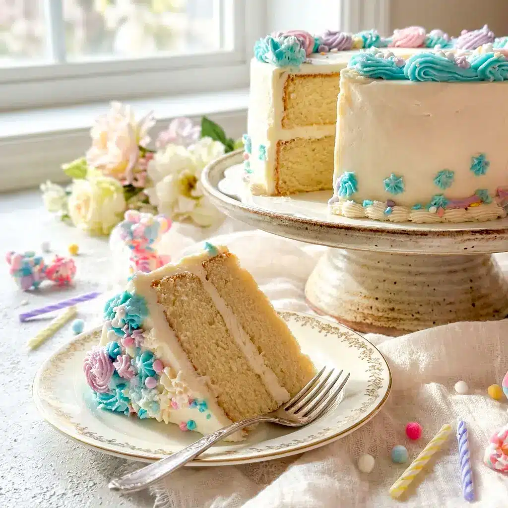 Freshly decorated Costco Vanilla Cake with smooth Costco Icing Recipe, fluffy layers, and bakery-style frosting, perfect as a Cake Recipe Birthday centerpiece and one of the best Top Rated Cakes for celebrations.