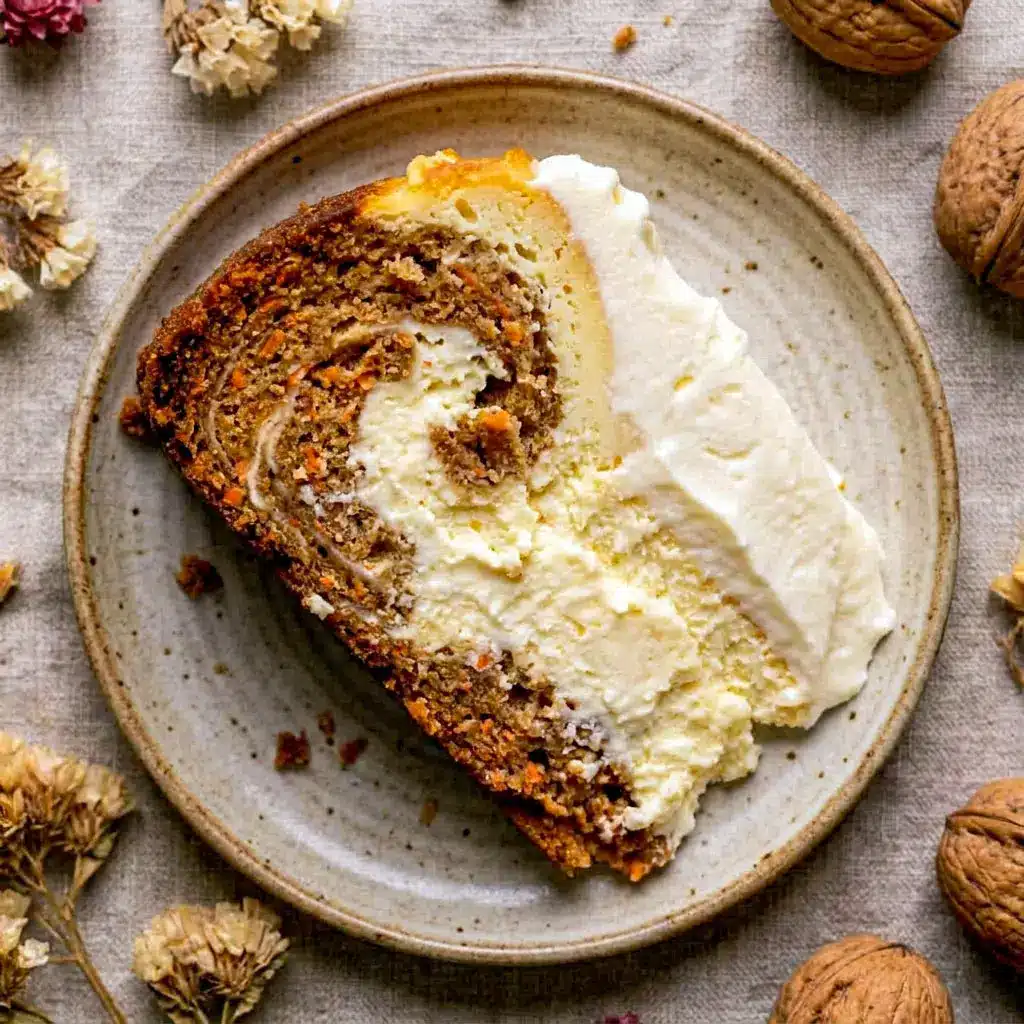 Beautiful slice of Carrot Cake Cheesecake with creamy layers and rich frosting, featuring a stunning Carrot Cake Cheesecake Swirl and Carrot Cake Cheesecake With Cream Cheese Frosting.