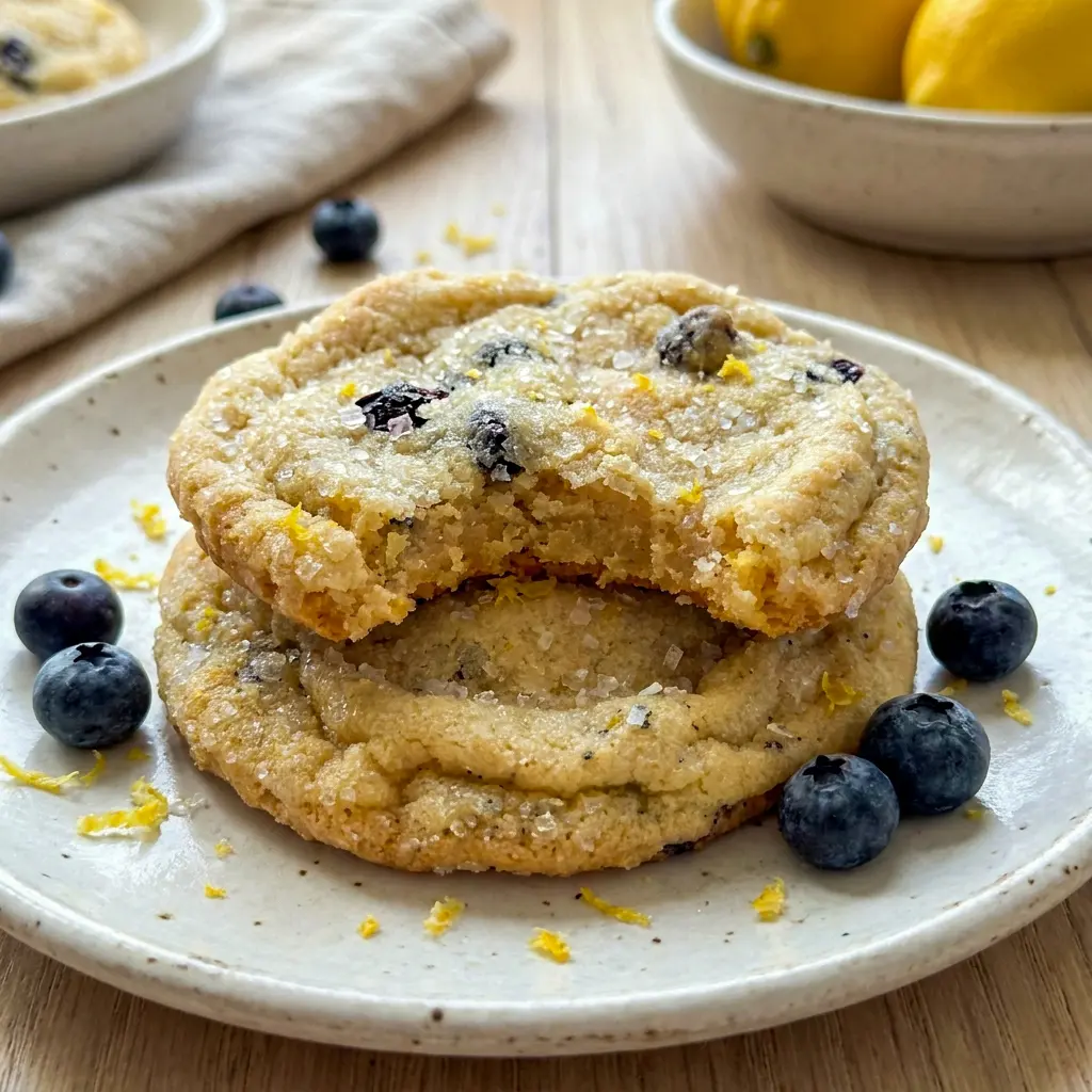 These homemade Lemon Blueberry Cookies are ideal for Lunch Treats and easy sweet snacking.