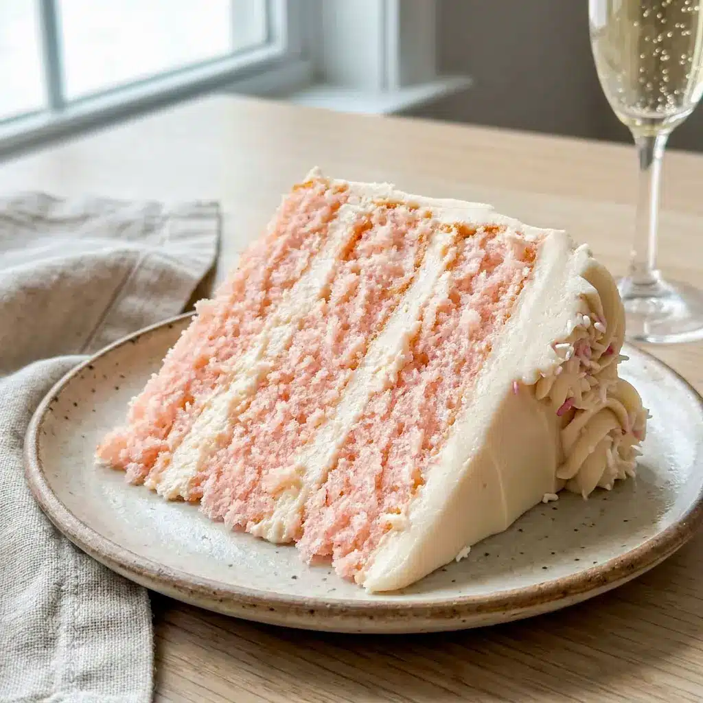 Elegant Pink Champagne Cake with delicate pink layers and a beautiful Cake With Pink Icing, perfect for Womens Birthday Cakes and Pretty Cakes For Women Birthdays.
