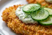 Crispy Dill Pickle Parmesan Chicken Dinner That Will Impress in 20 Minutes A crispy plate of Crispy Dill Pickle Parmesan Chicken makes one of the best Healthy And Yummy Dinner Ideas for busy nights.