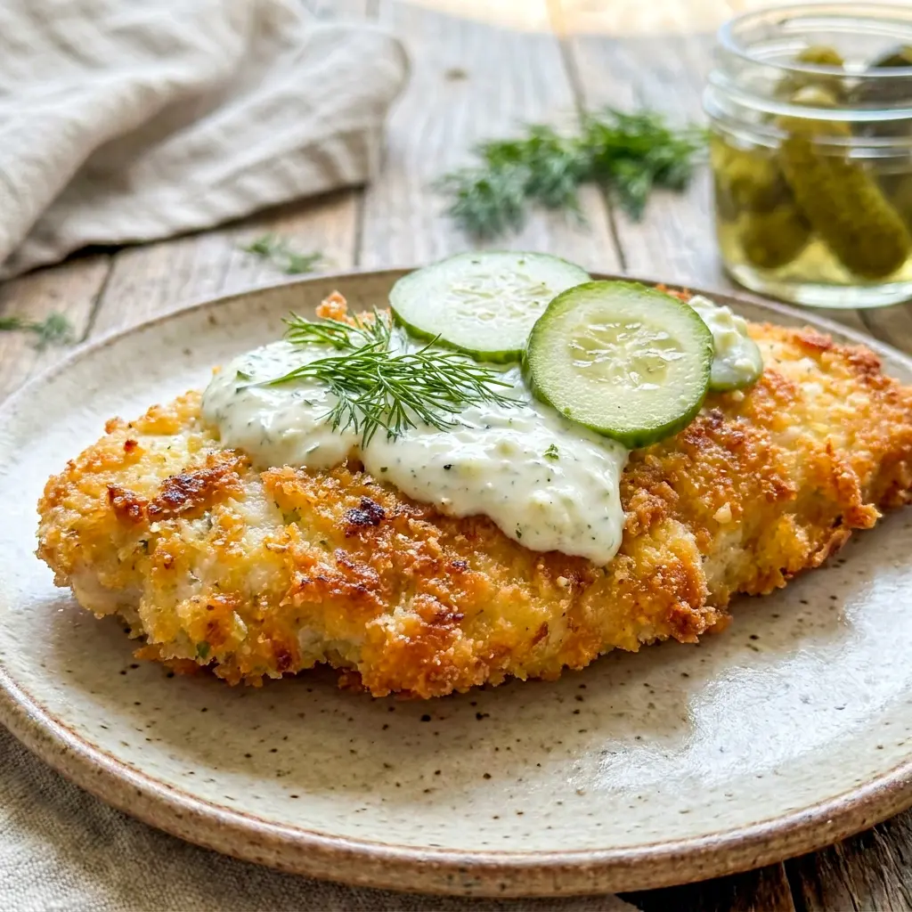 A flavorful bite of Crispy Dill Pickle Parmesan Chicken shows why Dill Pickle Chicken Parmesan is such a fun twist on classic chicken.