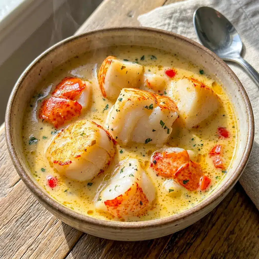 This elegant Lobster Scallops Chowder highlights the best of Lobster And Scallops Recipes in one satisfying bowl.
