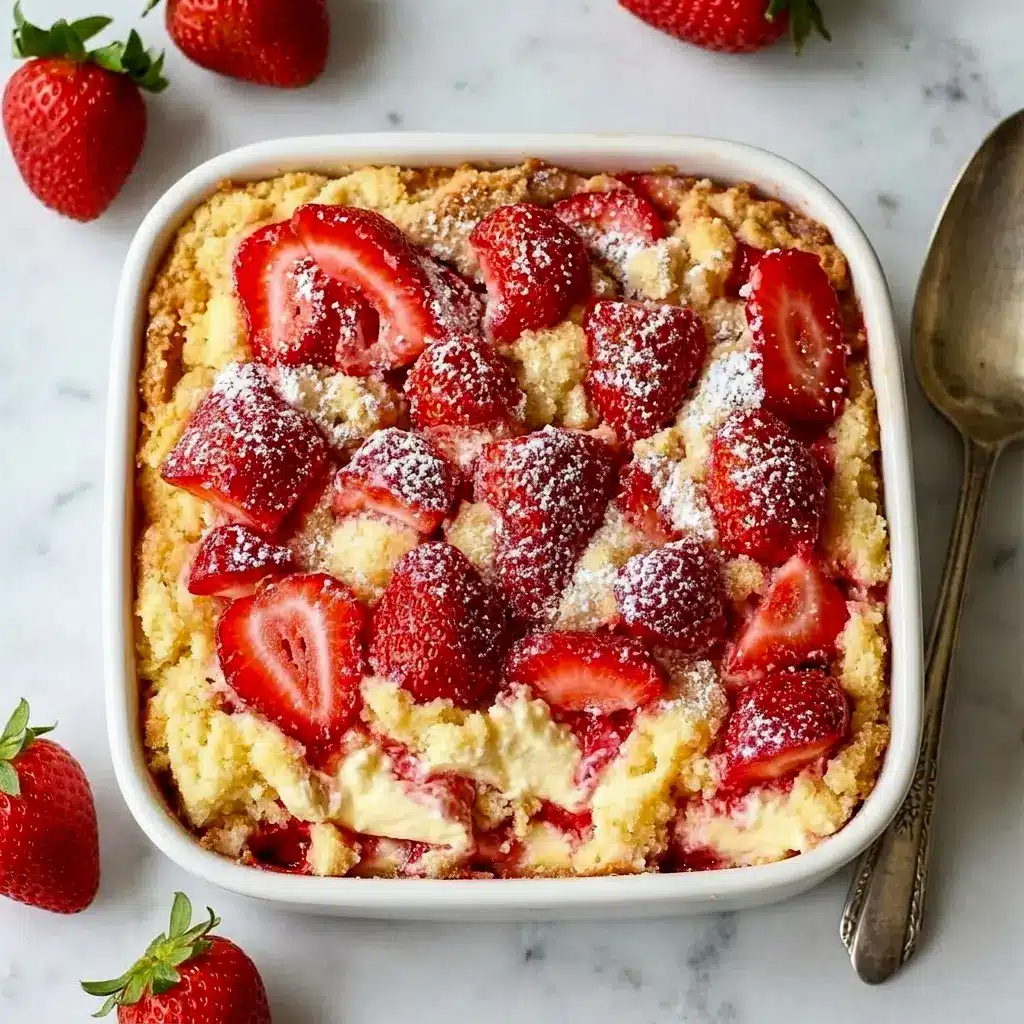 Strawberry Cheesecake Dump Cake served as one of the sweetest Mother S Day Dessert Ideas with creamy filling and golden topping.