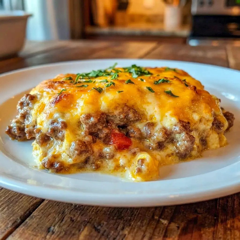 Cheddar Bay Hamburger Casserole is a cozy What To Cook With Hamburger dinner with cheesy layers and a golden biscuit topping.