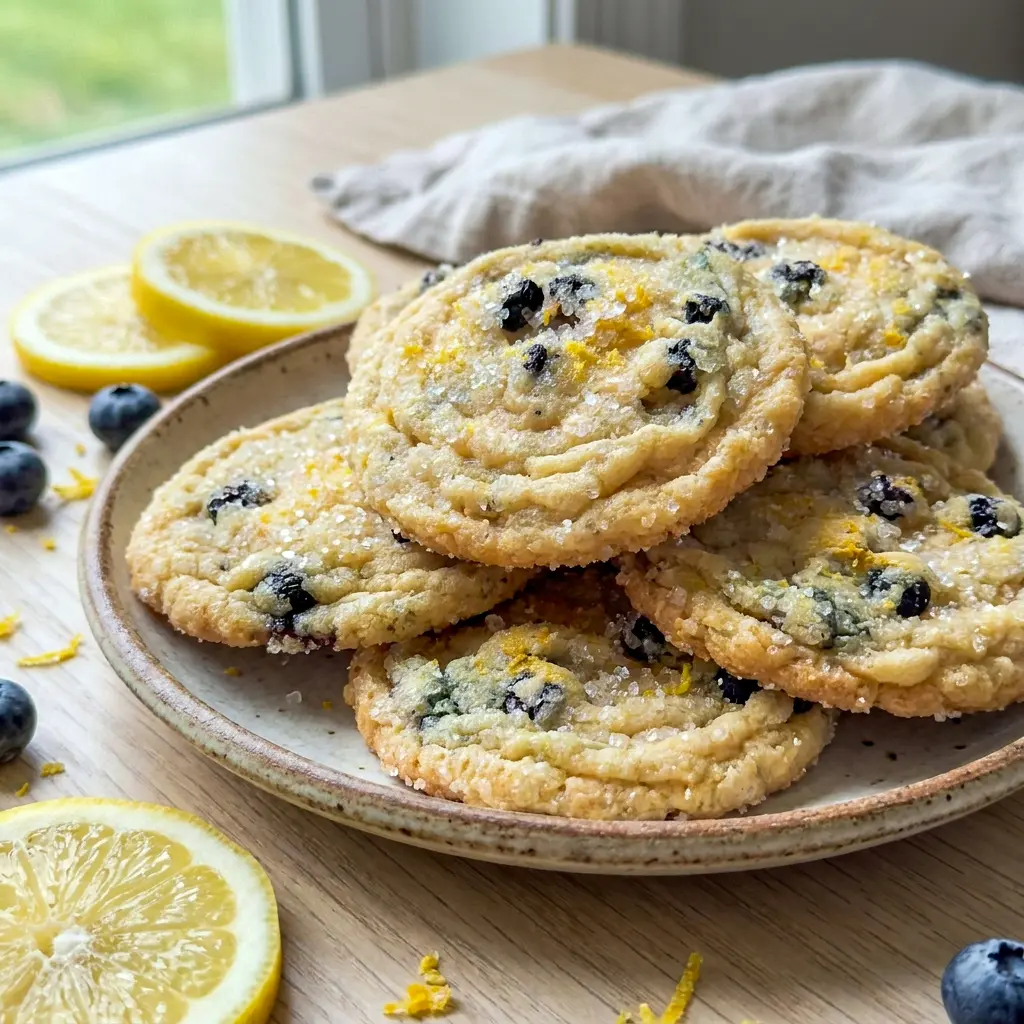 Bakery-style Lemon Blueberry Cookies are one of the best Baked Goods To Gift and a beautiful choice for spring and summer dessert tables.