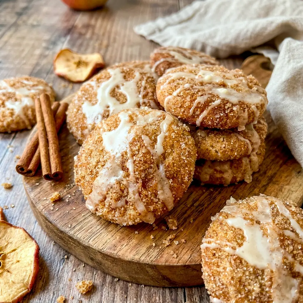 Rolled in cinnamon sugar and drizzled with glaze, these Apple Cider Cookies are one of the coziest Fall Dessert Recipes Cookies around.