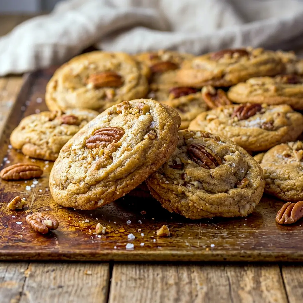 A close-up of the chewy center shows why these Brown Butter Pecan Cookies stand out among other Pecan Cookies Recipes.