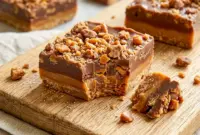 Butterfinger Caramel Crunch Bars – Crunchy, Gooey & Irresistible Layers of crunch and caramel make these Butterfinger Caramel Crunch Bars one of the best Homemade Crunchy Butterfinger Bars you'll ever bake.