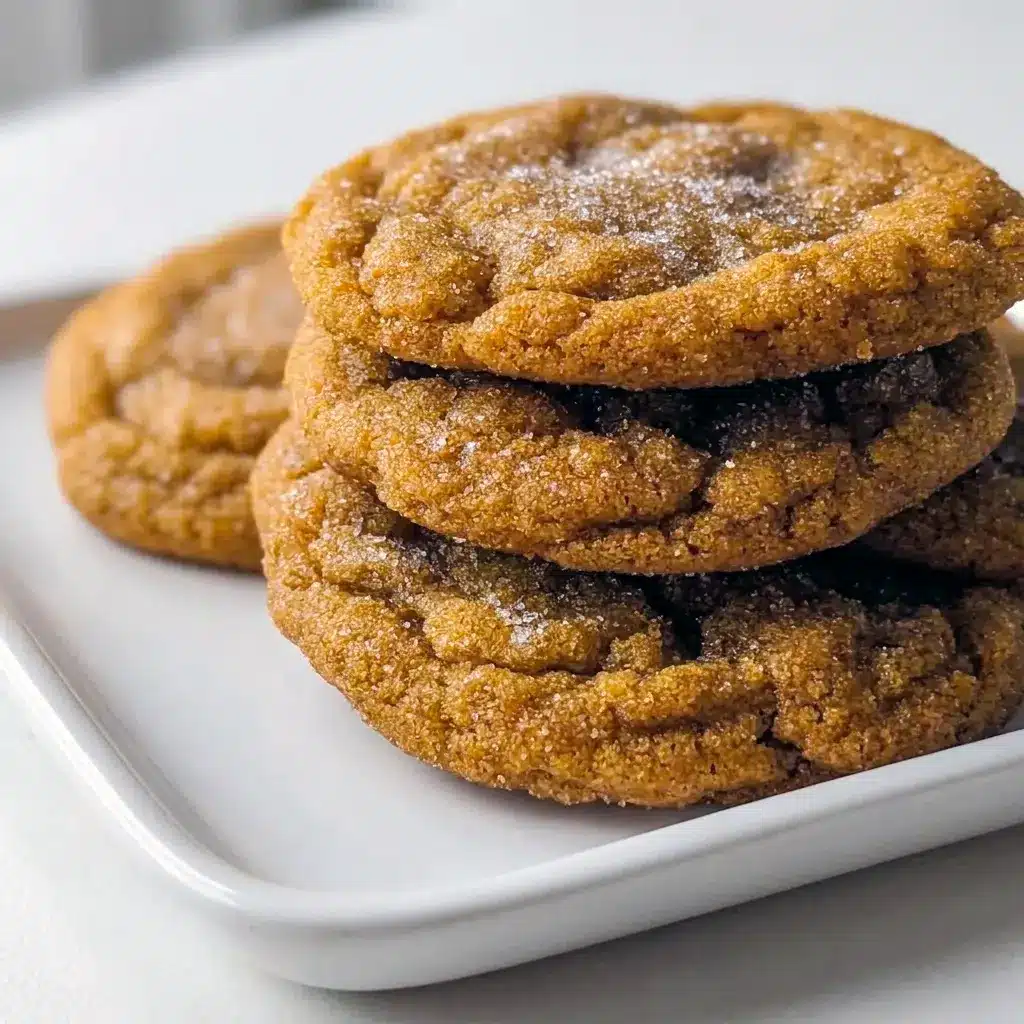 A plate of Brown Butter Maple Pumpkin Cookies showcases soft centers and lightly crisp edges, making them the perfect Freshly Baked Pumpkin Cookies for autumn.
