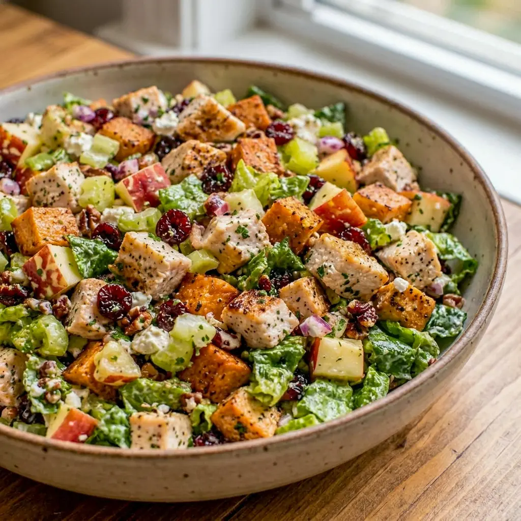 Loaded with feta, pecans, and dried cranberries, this Fall Chicken Chopped Salad is a top pick among Salad With Protein Recipes.