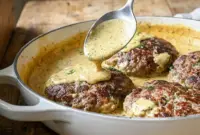 Hamburger Steaks with Creamy Dill Sauce – Easy 30-Minute Beef Dinner Golden-seared patties simmering in a rich sauce make these hamburger steaks with creamy dill sauce one of the best ground beef recipes for a quick weeknight meal.