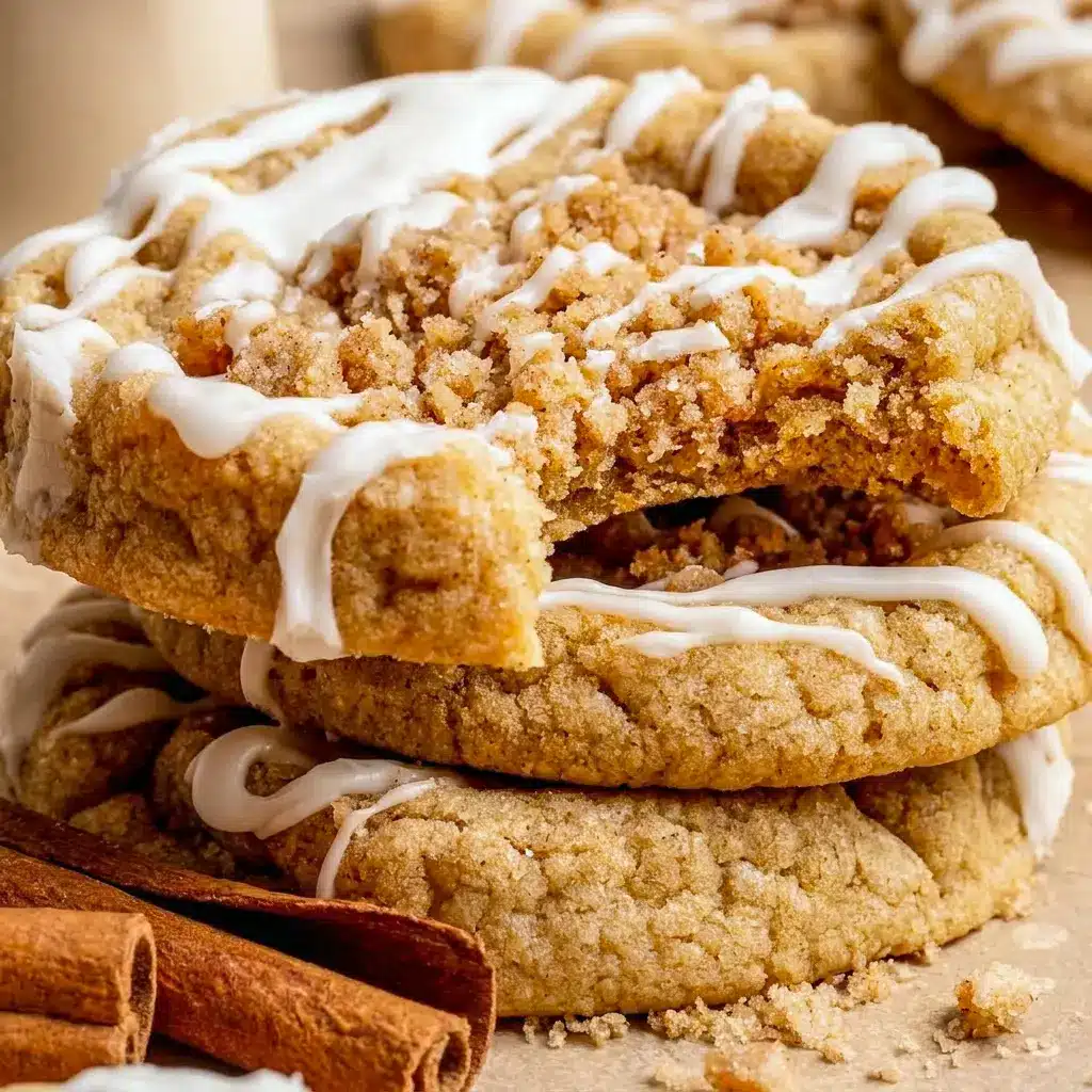 Warm and freshly glazed, these cinnamon coffee cake cookies are the coziest coffee cake cookies you'll bake all season, perfect alongside a hot cup of coffee.