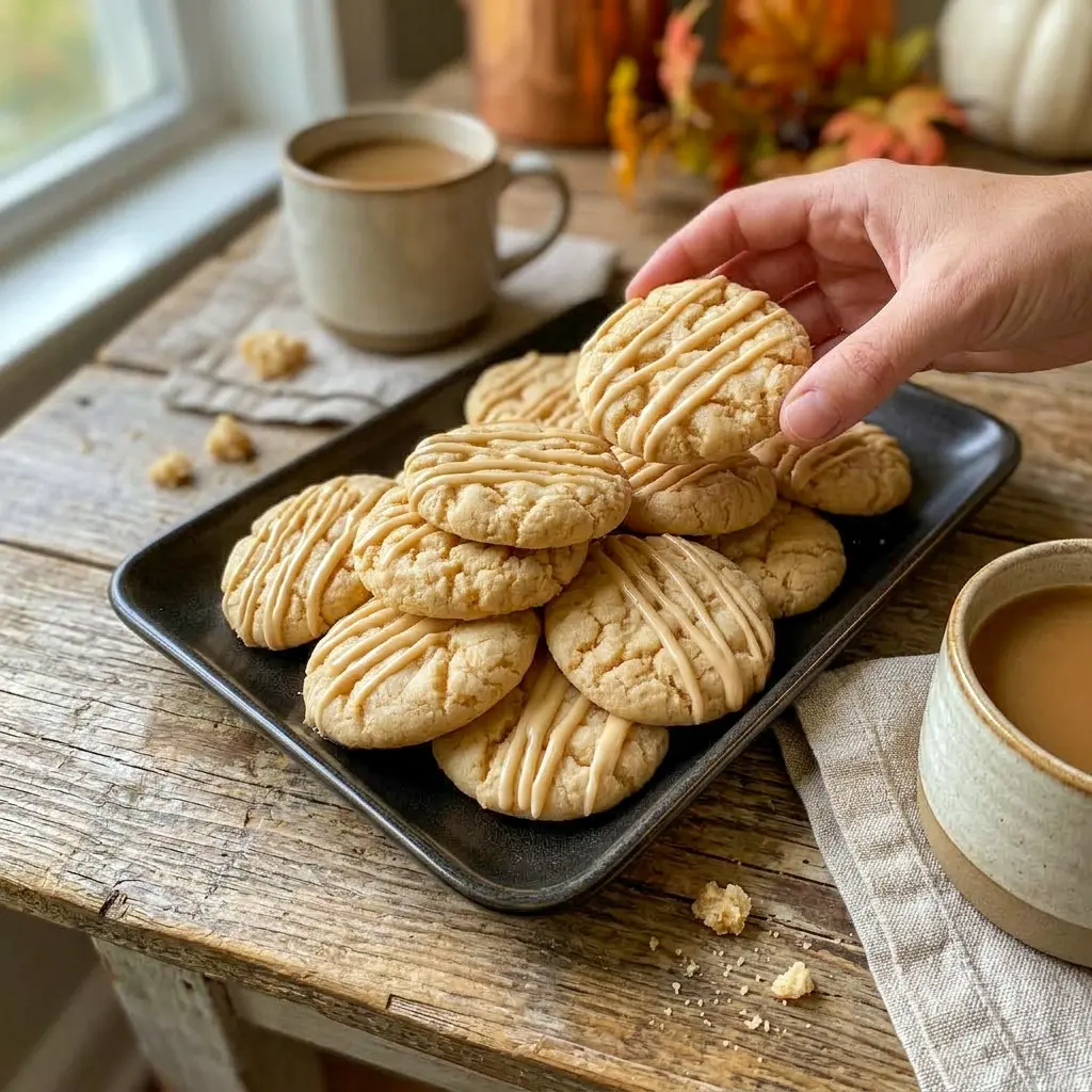 A tray of Soft Maple Sugar Cookies cut into smaller portions, perfect as Bite Size Cookies for a holiday dessert table.