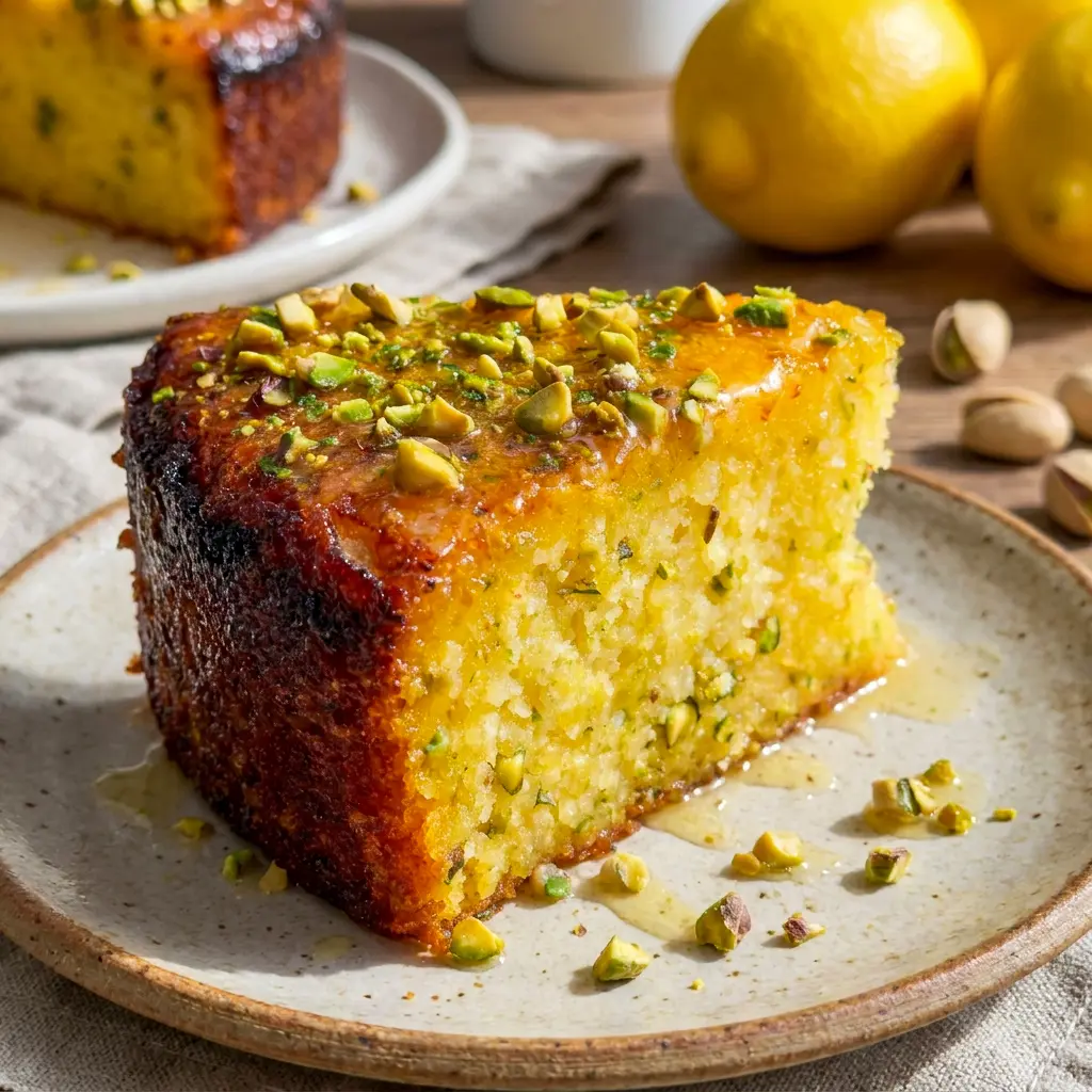 Simple and elegant on a cake stand, this Flourless Lemon Pistachio Cake is one of the easiest Single Layer Cake Ideas to pull off.